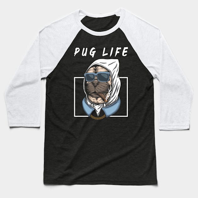 Pug life Baseball T-Shirt by skydesignn